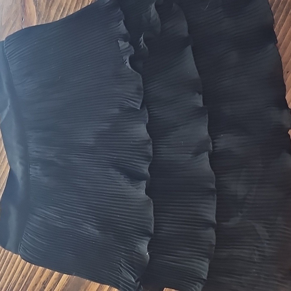 black ruffle skort